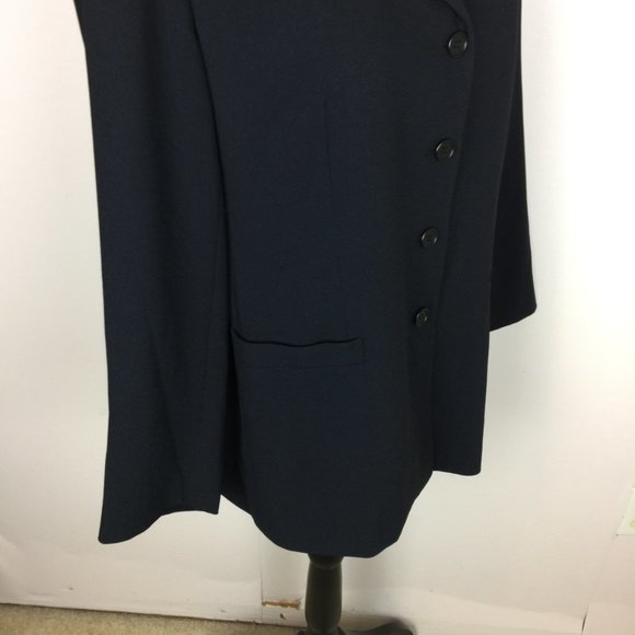 Vintage Talbots Blazer Suit Jacket Sizes 10 Womans Petite Navy Blue Long Sleeve - Picture 15 of 15
